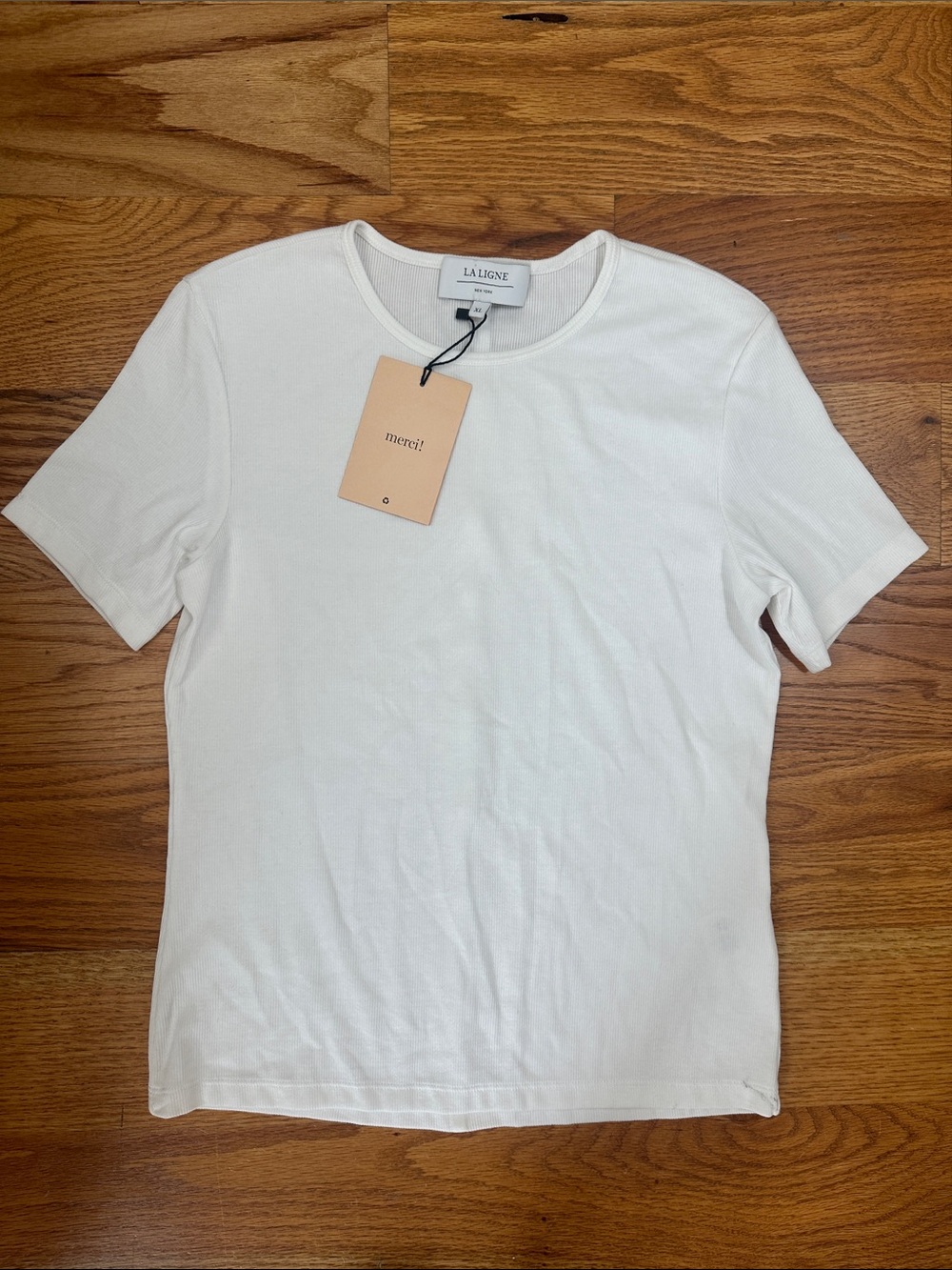 La Ligne White Short Sleeve Crewneck Tee